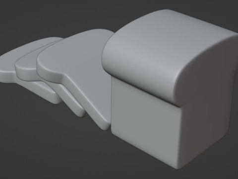 Emoji White Bread 001 Model 3D
