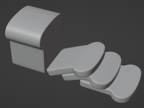 Emoji White Bread 001 Model 3D