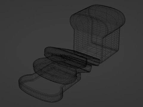 Emoji White Bread 001 3D Model