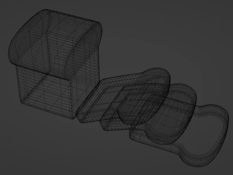Emoji White Bread 001 3D Model