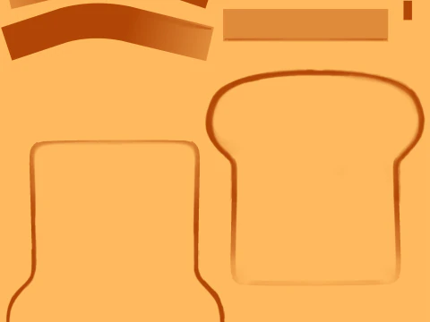 Emoji White Bread 001 3D Model