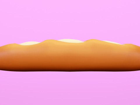 Emoji Baguette 001 3D Model