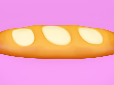 Emoji Baguette 001 3D Model