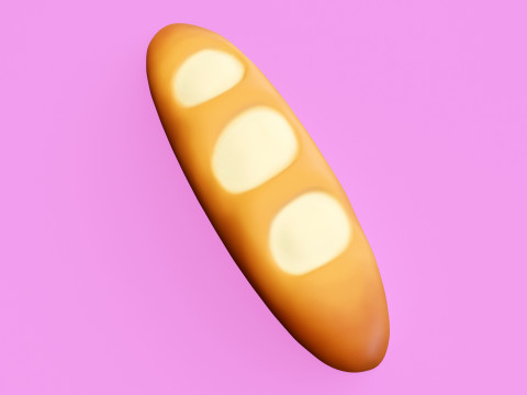 Emoji Baguette 001 3D Model
