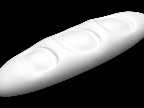 Emoji Baguette 001 3D Model