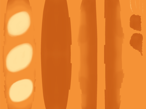 Emoji Baguette 001 3D Model