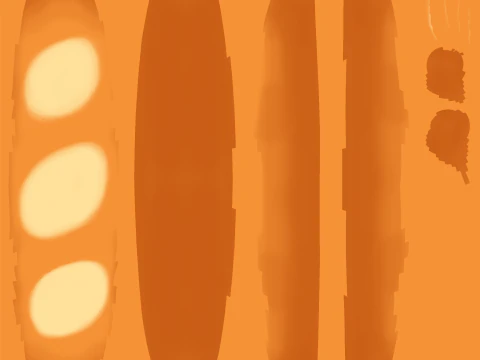 Emoji Baguette 001 3D Model