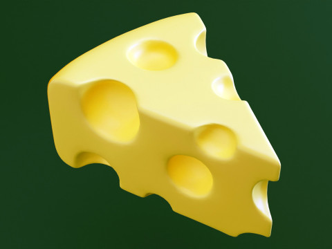 Emoji Cheese 001 3D Model
