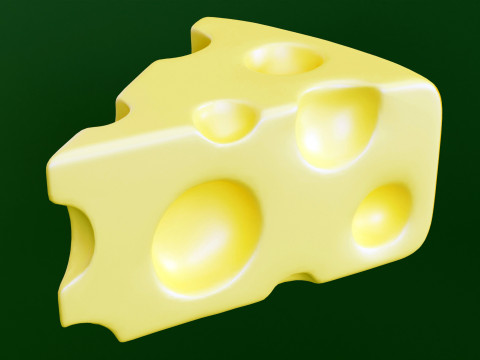 Emoji Cheese 001 3D Model