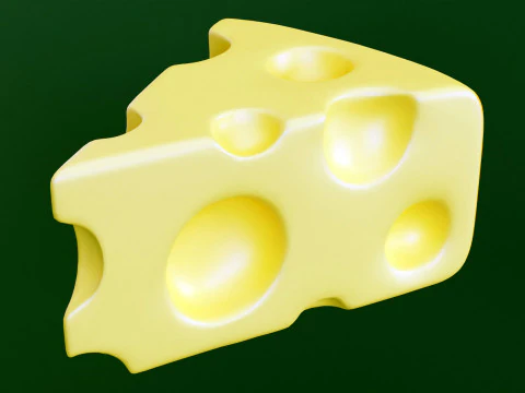 Emoji Cheese 001 3D Model