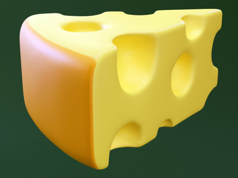 Emoji Cheese 001 3D Model
