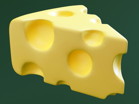 Emoji Cheese 001 3D Model