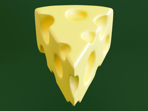 Emoji Cheese 001 3D Model