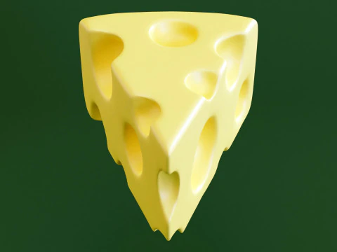 Emoji Cheese 001 3D Model