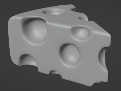 Emoji Cheese 001 3D Model