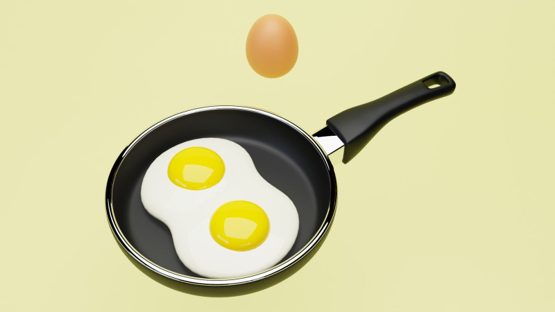 Emoji Egg and Frying Egg 001 3D Model .c4d .max .obj .3ds .fbx .stl .blend 