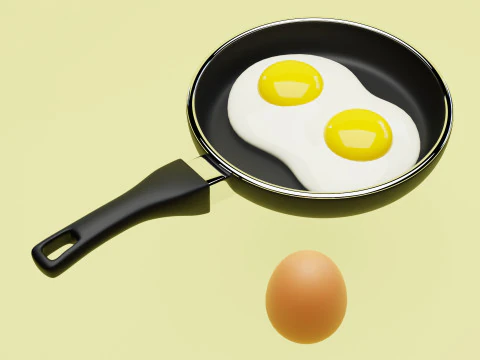 Emoji Ovo e Ovo Frito 001 Modelo 3D