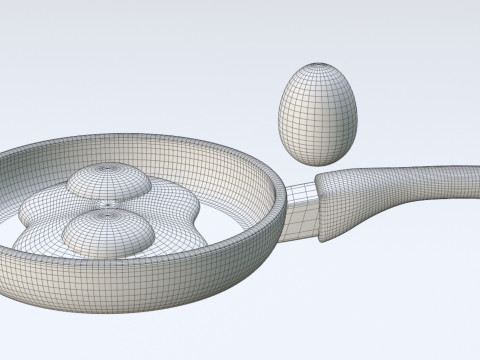 Emoji Egg and Frying Egg 001 3D Model