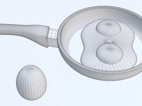 Emoji Ovo e Ovo Frito 001 Modelo 3D