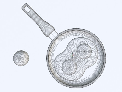 Emoji Egg and Frying Egg 001 3D Model