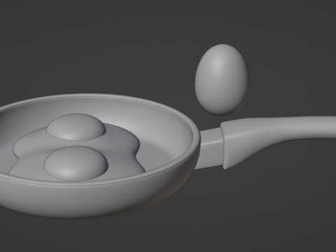 Emoji Egg and Frying Egg 001 3D Model
