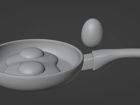 Emoji Ovo e Ovo Frito 001 Modelo 3D