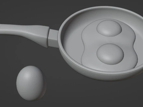 Emoji Ovo e Ovo Frito 001 Modelo 3D