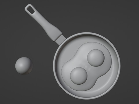 Emoji Egg and Frying Egg 001 3D Model
