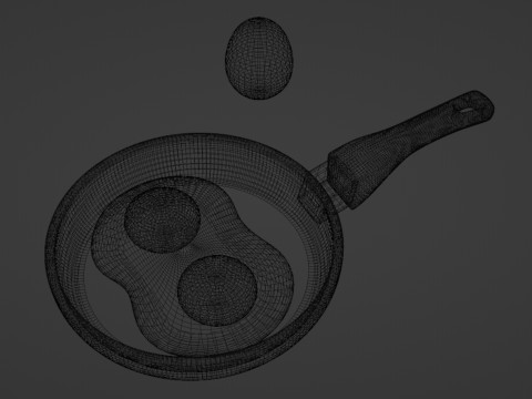 Emoji Egg and Frying Egg 001 3D Model