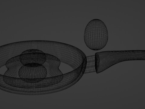 Emoji Egg and Frying Egg 001 3D Model