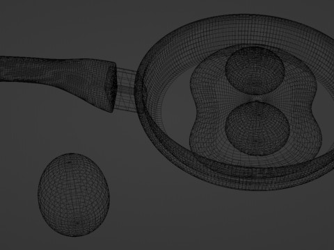 Emoji Egg and Frying Egg 001 3D Model