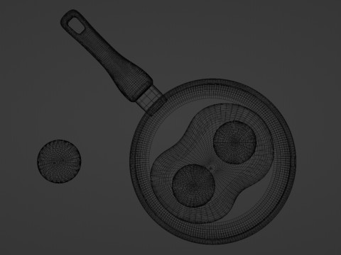 Emoji Egg and Frying Egg 001 3D Model