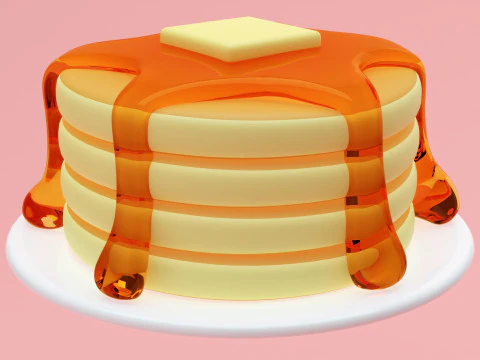 Emoji Pancake 001 3D Model