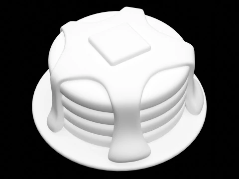 Emoji Pancake 001 3D Model