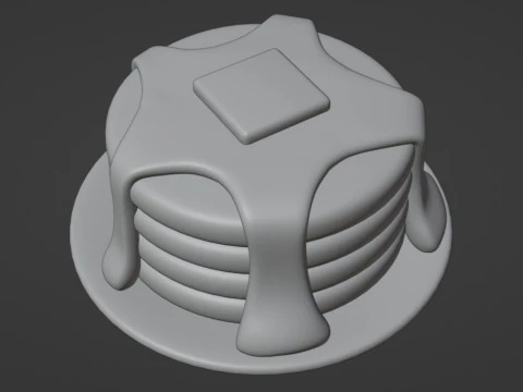 Emoji Pancake 001 3D Model