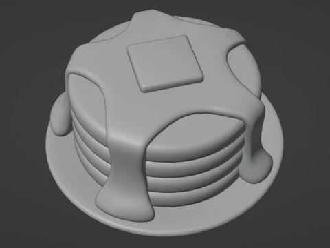 Emoji Pancake 001 3D Model