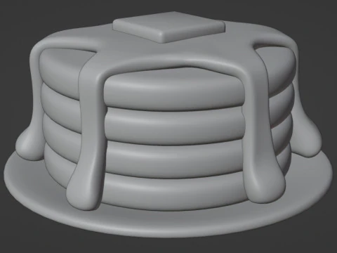Emoji Pancake 001 3D Model