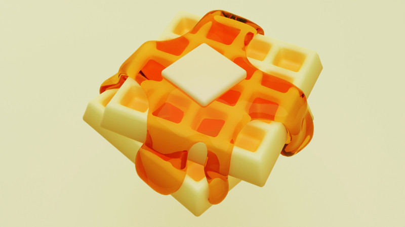 Emoji Waffle 001 3D Model .c4d .max .obj .3ds .fbx .stl .blend 