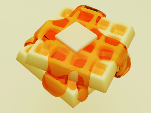 Emoji Waffle 001 3D Model