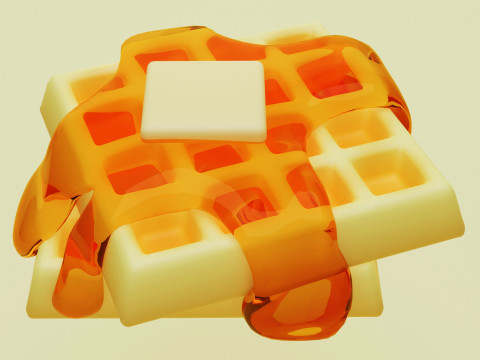 Emoji Waffle 001 3D Model
