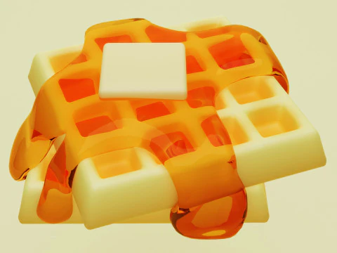 Emoji Waffle 001 3D Model