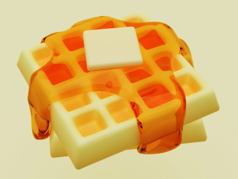 Emoji Waffle 001 3D Model