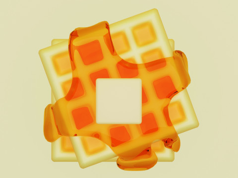 Emoji Waffle 001 3D Model
