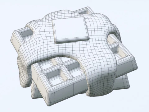Emoji Waffle 001 3D Model