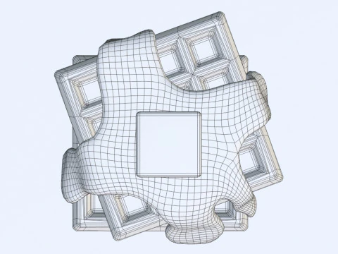 Emoji Waffle 001 3D Model