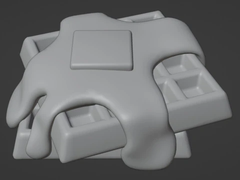 Emoji Waffle 001 3D Model