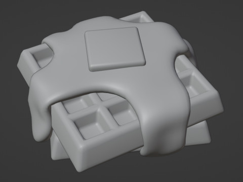 Emoji Waffle 001 3D Model