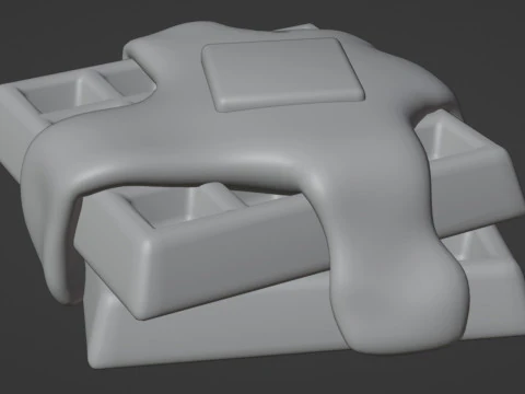 Emoji Waffle 001 3D Model