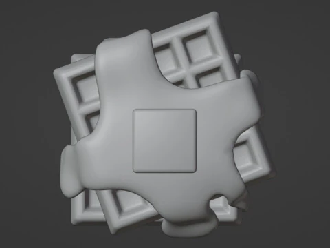 Emoji Waffle 001 3D Model