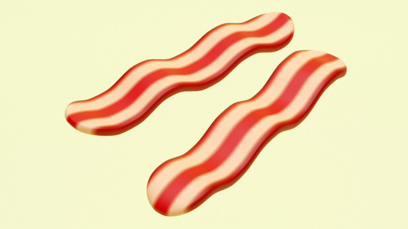 Emoji Bacon 001 Model 3D .c4d .max .obj .3ds .fbx .stl .blend 